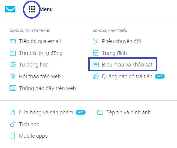 tạo lead form thu thập email trong getresponse